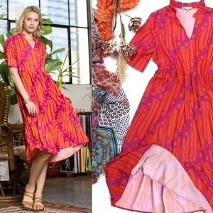 Cezel Collection Marmalade Orange Purple Dres SL